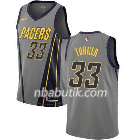 NBA Mænd Trøje Indiana Pacers Myles Turner 33 2018-19 Nike City Edition Grå Swingman
